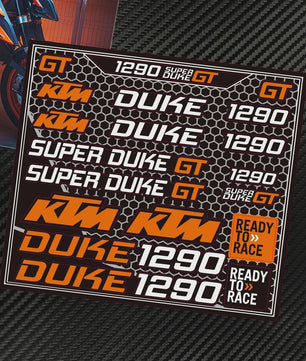 KTM "Ready To Race" Motor Stickers Set - Logo's & Decals voor Duke, RC390, Adventure