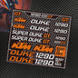 KTM "Ready To Race" Motor Stickers Set - Logo's & Decals voor Duke, RC390, Adventure