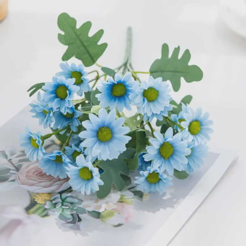 Kunstboeket 21 Herfstzijde Madeliefjes - Decoratie voor Huis, Bruiloft & Feest