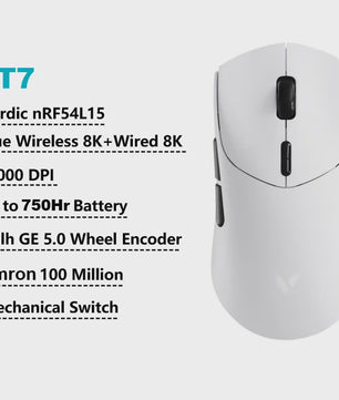 Rapoo VT7 MAX Draadloze Gaming Muis: 8K Polling Rate, Ultralicht & 750u Batterij