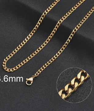 Klassieke Cuban Chain Ketting Heren Dames - Roestvrij Staal (3-11mm)