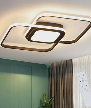 Moderne Zwarte LED Plafondlamp 48W Dimbare met Afstandsbediening & Kleurtemperatuur 3000K-6500K