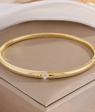 Luxe Zirkonia Armband Set - 5 Delig - Roestvrij Staal & Koper