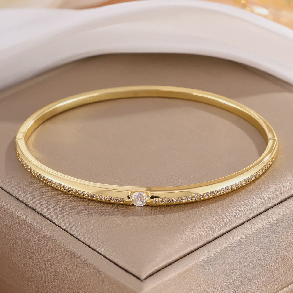 Luxe Zirkonia Armband Set - 5 Delig - Roestvrij Staal & Koper