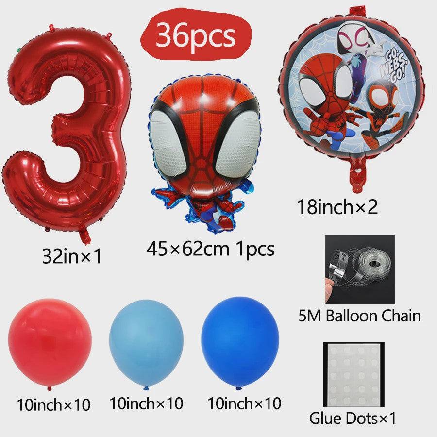 Superheld Folieballonnen Set: Spiderman, Batman, Iron Man & Captain America - Feestdecoratie