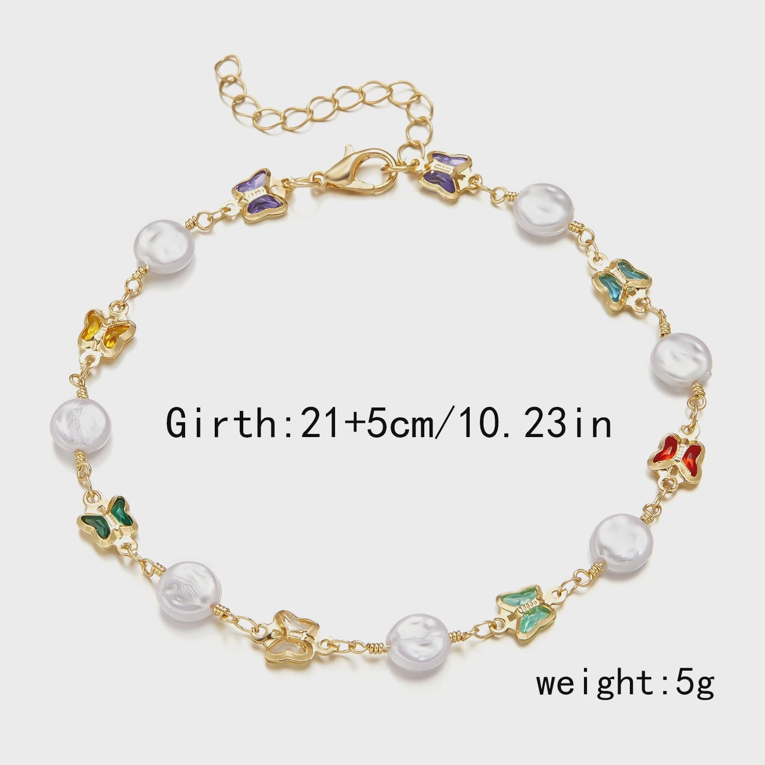 Vintage Boho Ankelbandje met Hartjes & Kristallen - Kleurrijk Zomer Sieraden voor Dames