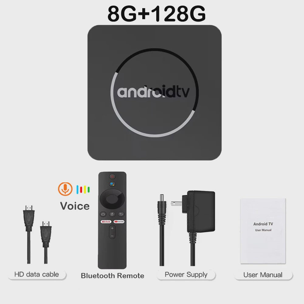Android TV Box Q10: 8K Ultra HD Media Player met Dual Band WiFi & Google Voice Assistant