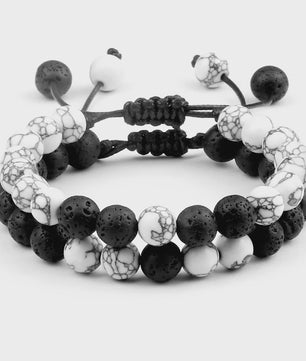 Verstelbare Lava Kralen & Tijgeroog Armband - Yoga & Helende Sieraden voor Hem en Haar