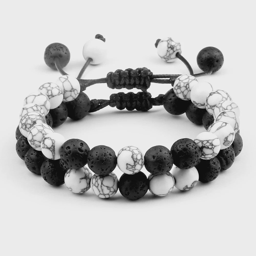 Verstelbare Lava Kralen & Tijgeroog Armband - Yoga & Helende Sieraden voor Hem en Haar