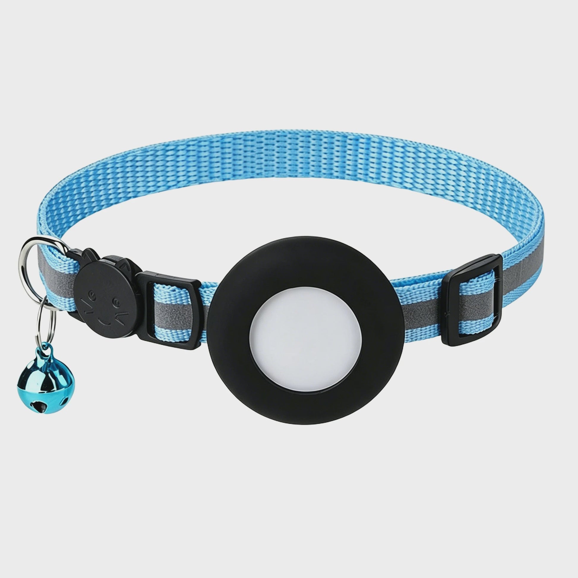 Verstelbare Airtag Kattenhalsband met Veiligheidsgesp, Bel & Reflectie - Anti-Verlies Tracker Houder
