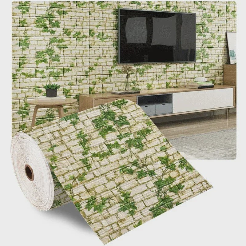3D Baksteen Behang - Zelfklevend, Waterdicht Schuim Muursticker (70cm breed, 1/5/10m lang)