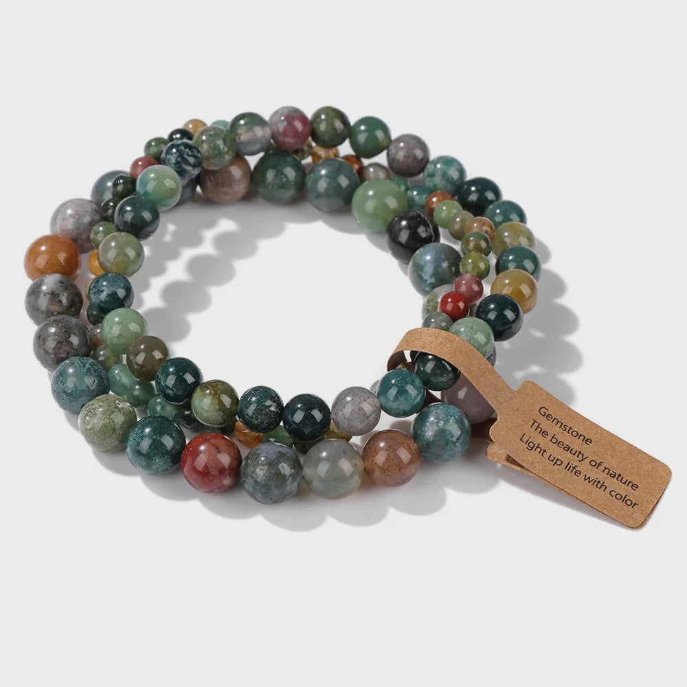 Set van 3 Natuurstenen Kralen Armbanden - Dames & Heren - 4, 6, 8 MM