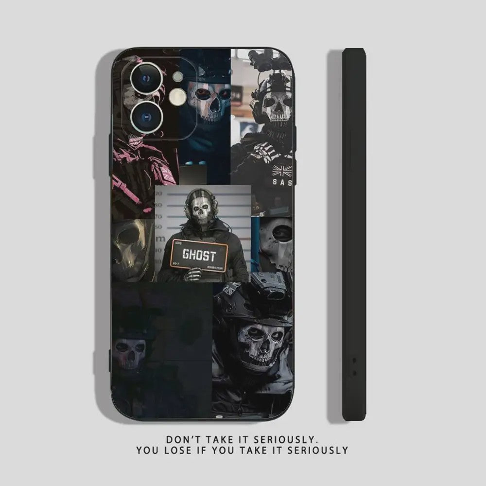 Call of Duty Ghost iPhone Hoesje - Zwart Siliconen Shockproof Beschermhoes