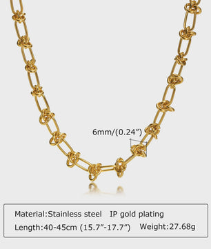 Chunky Gouden Halsketting Dames - Roestvrij Staal Dikke Ovalen Schakelketting Choker