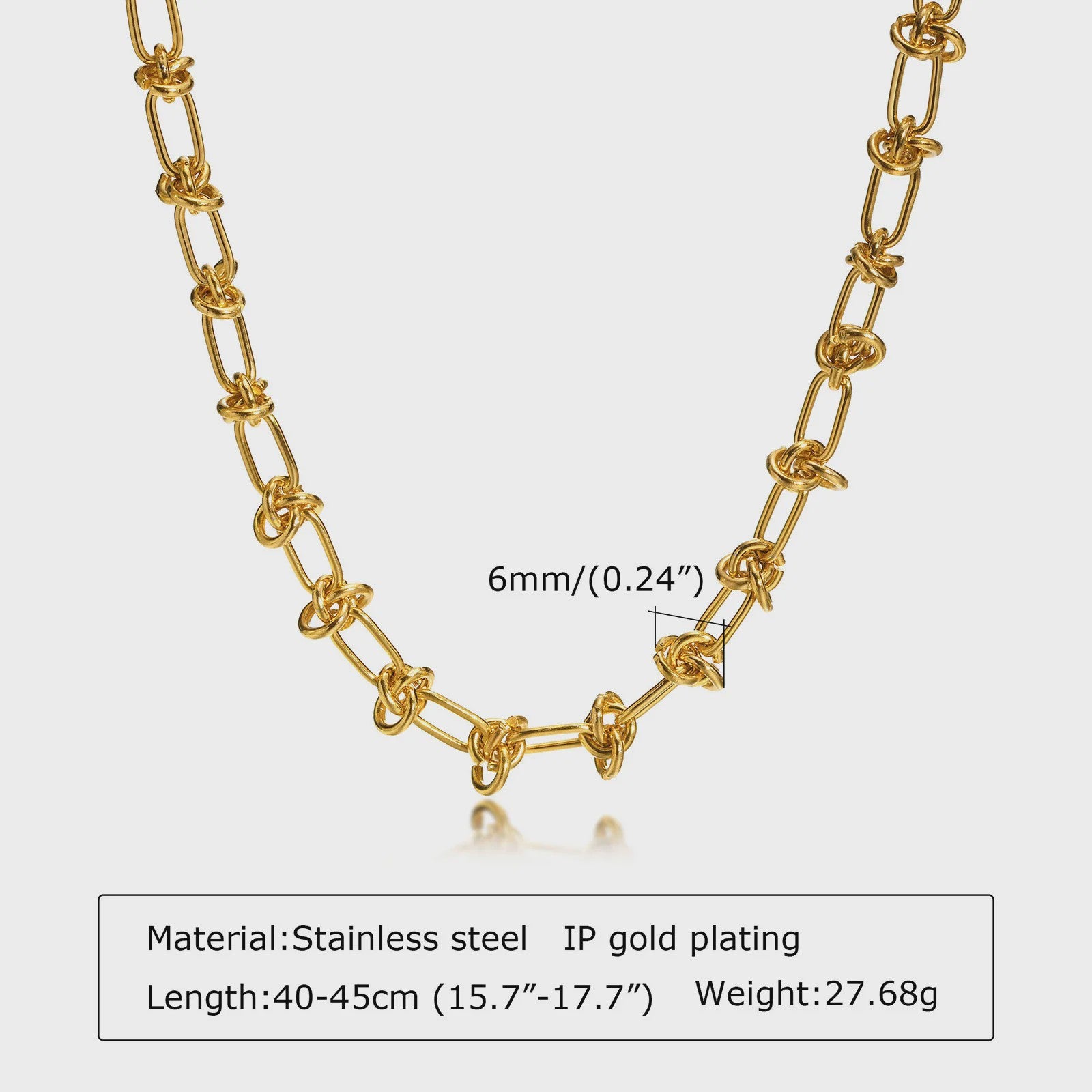 Chunky Gouden Halsketting Dames - Roestvrij Staal Dikke Ovalen Schakelketting Choker