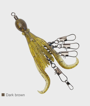 Set van 2 Siliconen Octopus Vishaas Connectoren met Swivels en Haken