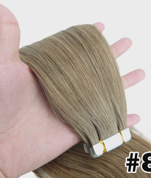 Tape-in Haarverlengingen 100% Echt Menselijk Haar - Kleur #2 - Naadloos & Zacht
