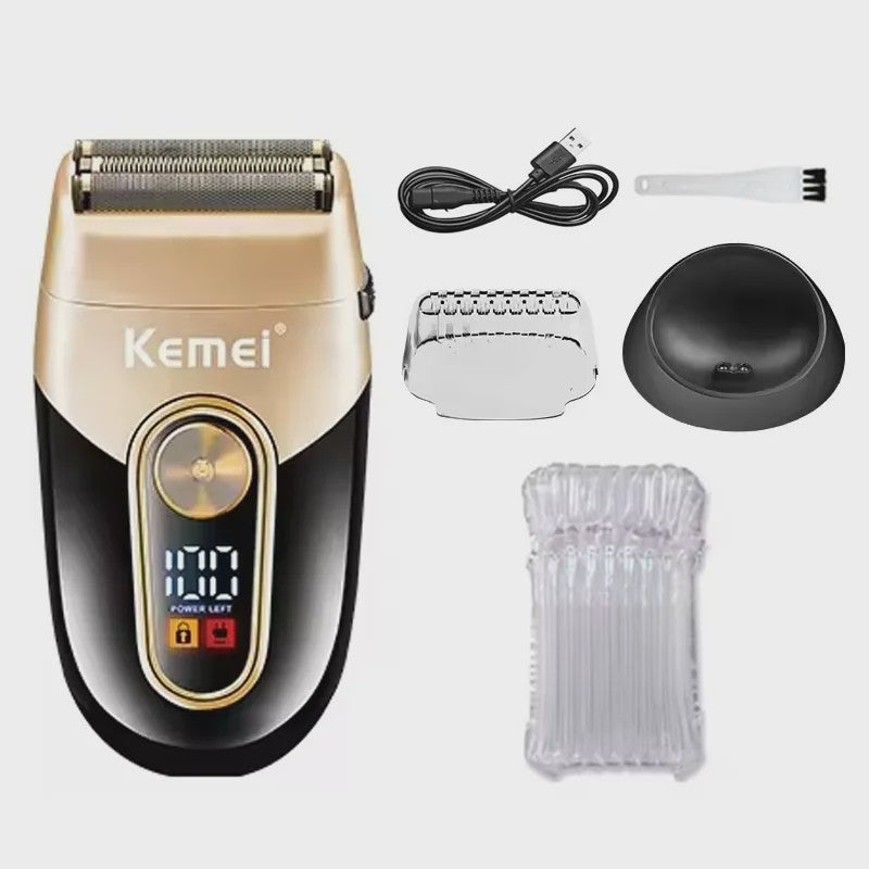 Professionele Oplaadbare Tondeuse en Baardtrimmer - Goudkleurig - Kemei KM-90-4