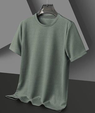 Zomer Wafel T-shirt Heren Korte Mouw Ronde Hals - Comfortabel en Ademend