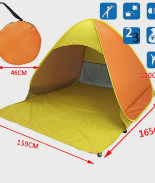 Automatische Pop-Up Strandtent UPF50+ - Snel Opzetbaar Zonnescherm voor Strand, Camping & Vissen