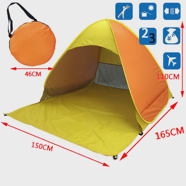 Automatische Pop-Up Strandtent UPF50+ - Snel Opzetbaar Zonnescherm voor Strand, Camping & Vissen