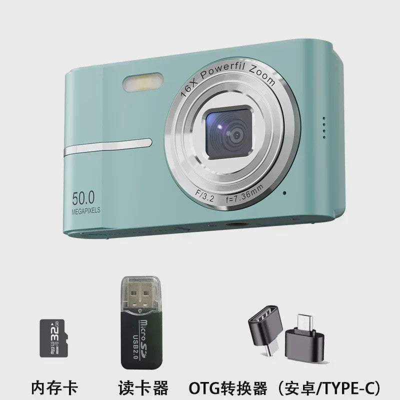 50MP Digitale Camera met 16x Zoom & 4K Video - Ideaal voor Studenten & Outdoor Avonturen