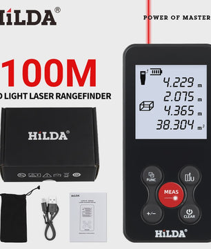 HILDA Laser Afstandsmeter 120M - Hoekmeting, Dubbele Laser & Oplaadbaar