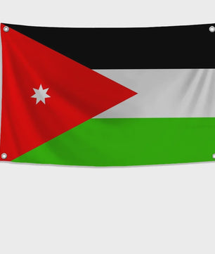 Jordanese Vlag Banner - Polyester - 4 Oogjes - Buiten & Binnen Decoratie