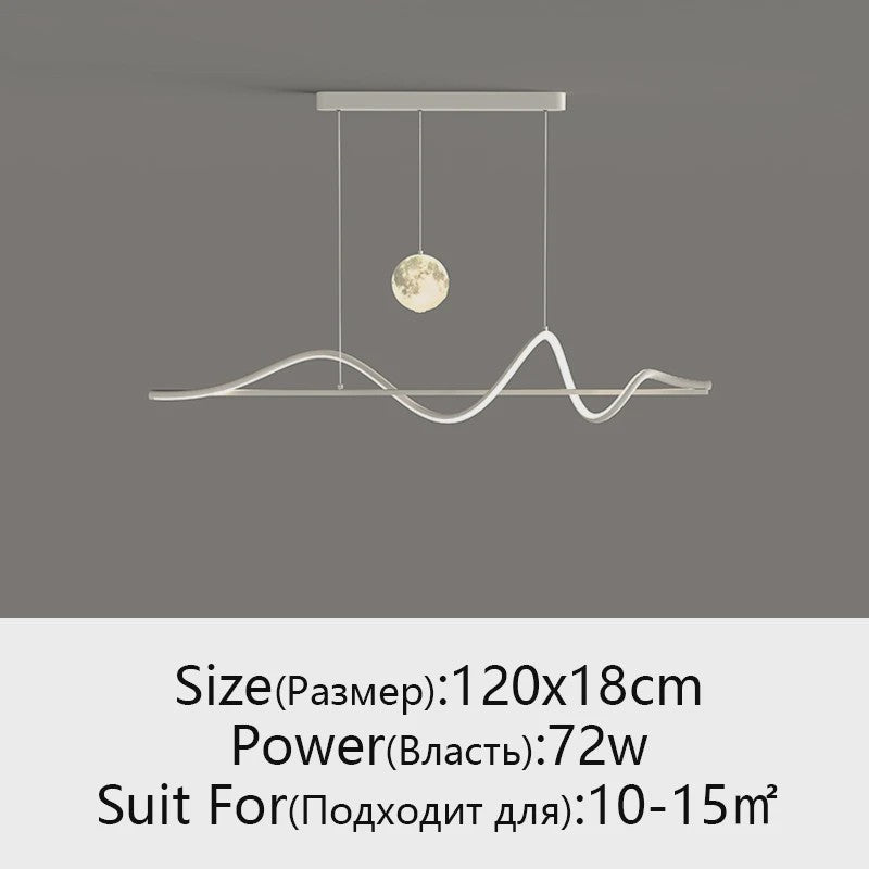 Moderne LED Hanglamp - Stijlvol Wit/Zwart Design voor Eetkamer, Keuken of Kantoor