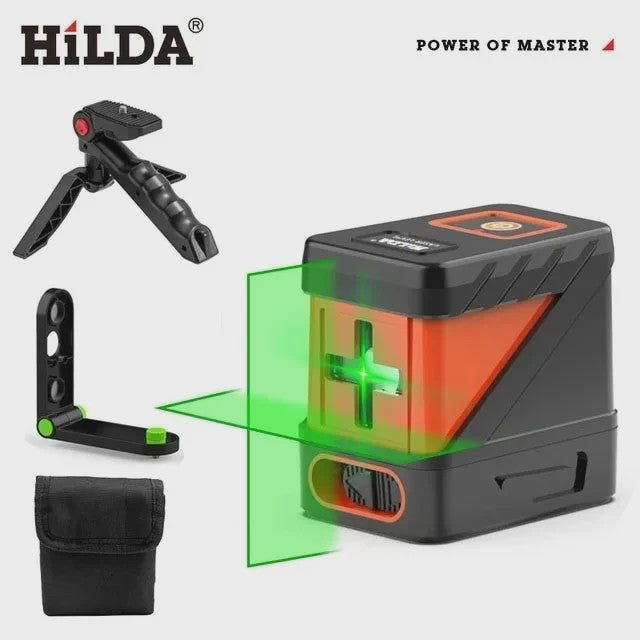 Mini Laser Waterpas met Groene Lijnen: Zelfnivellerend Horizontaal, Verticaal & Kruis