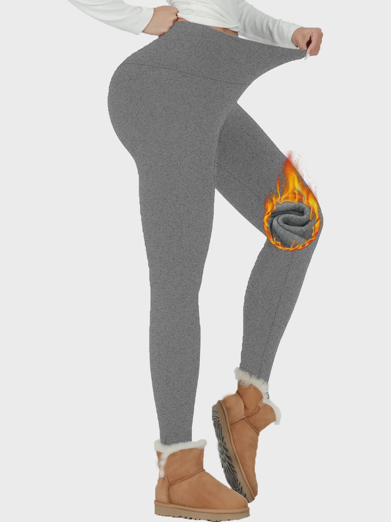 Dames Thermische Fleece Leggings met Hoge Taille - Warm & Zacht voor Yoga en Workout