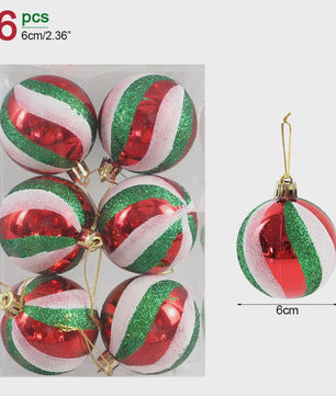 Set van 6 Kerstballen - 6cm Diameter - Decoratieve Kerstboom Hangers