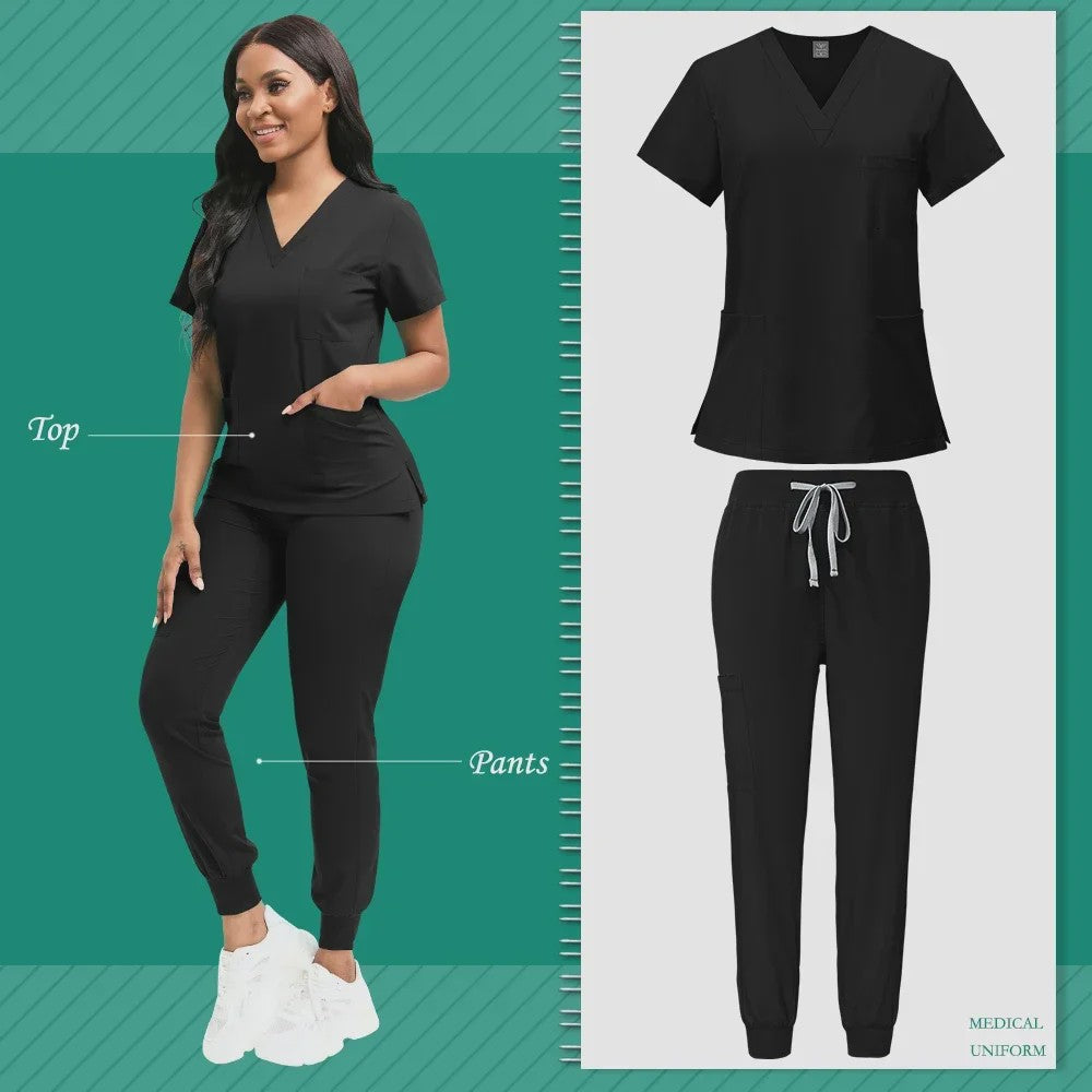 Comfortabele Dames Scrub Set - Medische Werkkleding Top & Broek