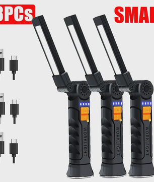 Oplaadbare COB LED Werklamp met Magneet & Haak - USB Camping Zaklamp