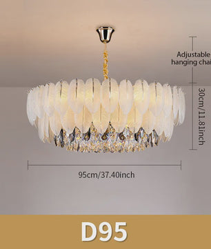 Luxe Plume Kristal Hanglamp - Dimbare LED Verlichting voor Woonkamer, Slaapkamer & Eetkamer