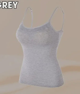 Dames Top met Ingebouwde Beha - Comfortabele Camisole Tanktop met Verstelbare Bandjes