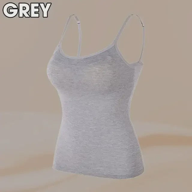 Dames Top met Ingebouwde Beha - Comfortabele Camisole Tanktop met Verstelbare Bandjes