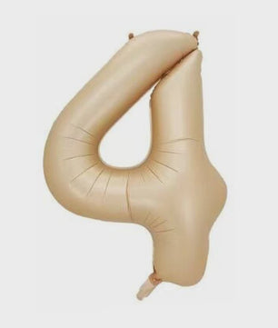 Grote Folie Ballonnen Cijfers 0-9 Cream Caramel & Wit (32/40 inch) - Feestdecoratie