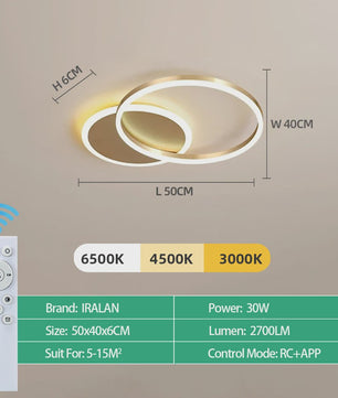 Moderne LED Plafondlamp Chandelier - Dimbare Ring Lamp voor Woonkamer & Slaapkamer