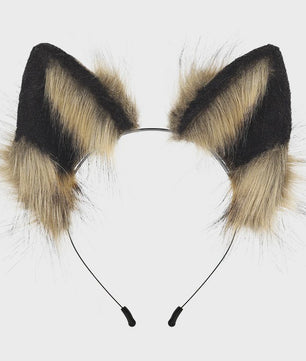 Handgemaakte Wolfsoren Haarband - Verstelbaar & Zacht voor Cosplay, Halloween & Feesten