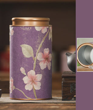 Decoratieve Theeblik met Bloemenprint - Afsluitbare Opbergbus voor Thee
