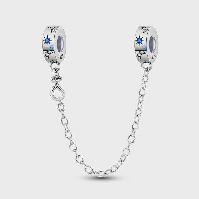 925 Sterling Zilveren Veiligheidsketting Bedel voor Armbanden - Maan, Ster, Vlinder, Hart
