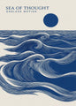 Abstracte Blauwe Golven Canvas Poster - Japandi Zen Stijl Wanddecoratie