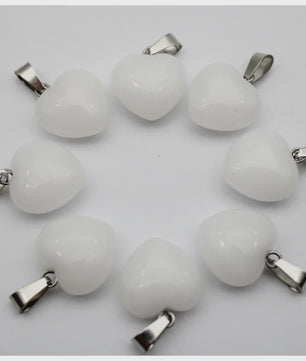 30x Natuursteen Hart Hangers (Amethist/Kwarts/Agaat) - DIY Sieraden Maken