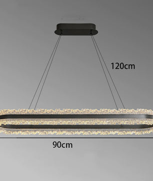 Moderne Ovalen Kristallen Plafondlamp - Hanglamp voor Eetkamer & Keuken