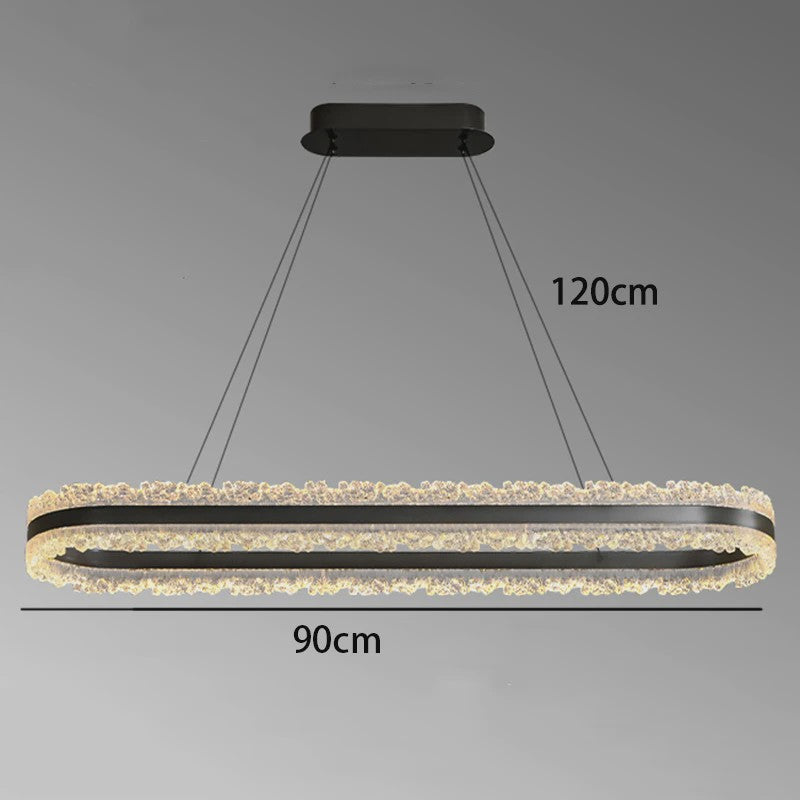 Moderne Ovalen Kristallen Plafondlamp - Hanglamp voor Eetkamer & Keuken