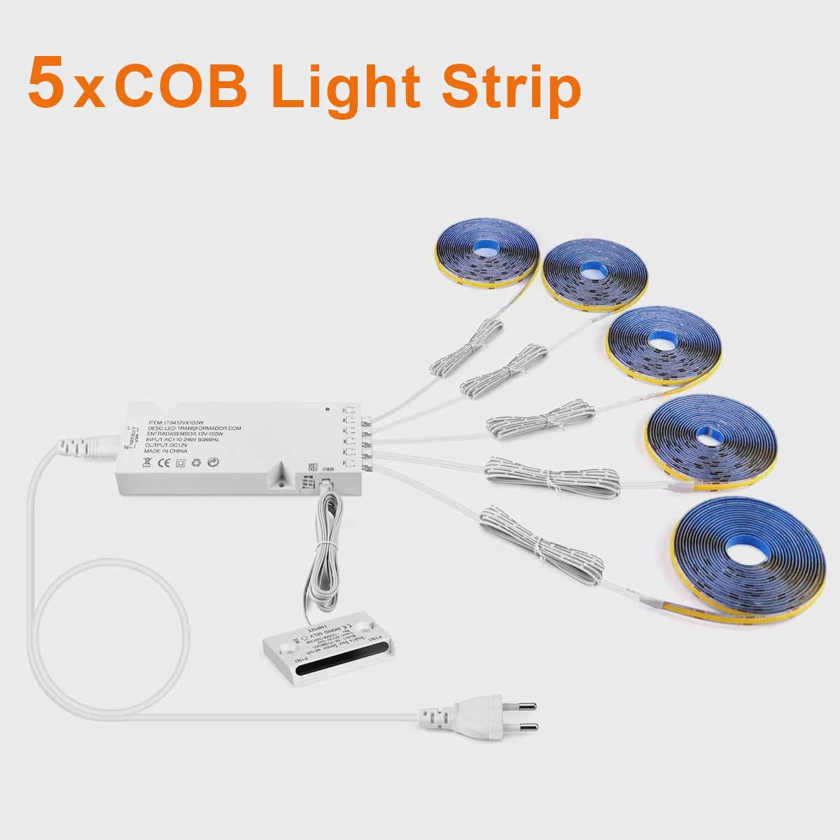 Slimme COB LED Strip met Dubbele Deursensor - Automatisch Aan/Uit bij Openen/Sluiten
