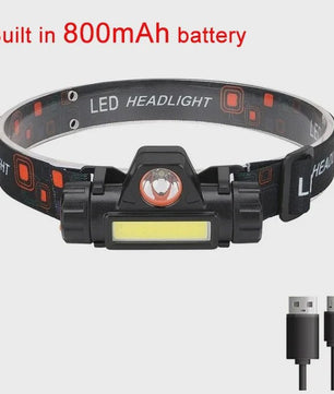 Krachtige Oplaadbare COB+LED Hoofdlamp 1500LM - Waterdicht & Helder voor Buitenactiviteiten