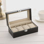Luxe PU Leder Horlogedoos met Glazen Deksel - Diverse Vakverdelingen (2-12 Girds)