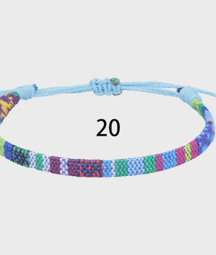 Handgemaakte Boho Anklet Armband - Geweven Stof, Verstelbaar, Beach & Ethnic Stijl